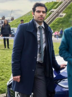 Patience S01 Will Akbari Blue Wool Coat