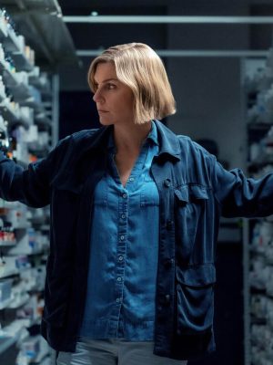 Pluribus S01 Rhea Seehorn Cotton Blue Jacket