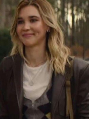 Scream 7 Isabel May Brown Leather Coat