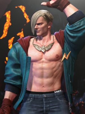 Street Fighter 6 ED Boy Blue Leather Jacket