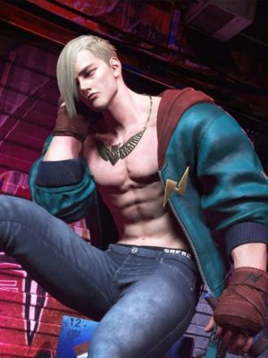 Street Fighter 6 ED Boy Blue Leather Jacket