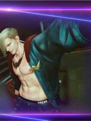 Street Fighter 6 ED Boy Blue Leather Hooded Jacket