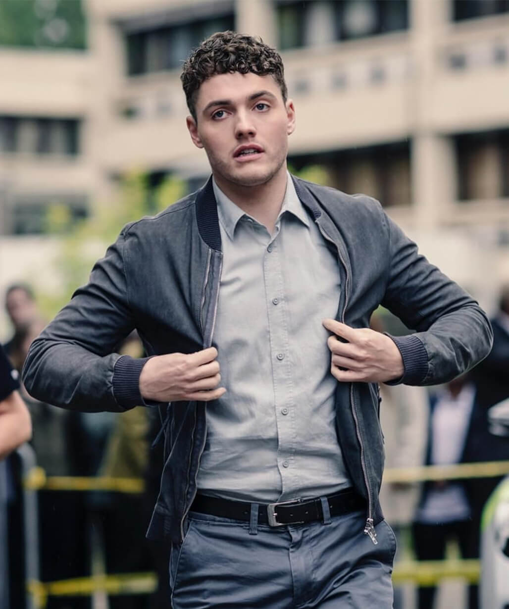 Tom Lewis Patience S01 Grey Bomber Jacket