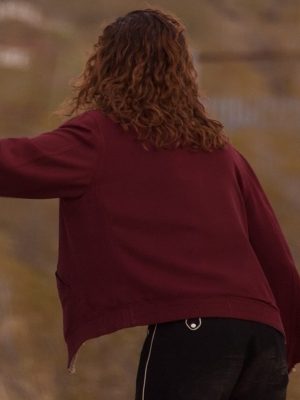 Zendaya Euphoria S03 Maroon Cotton Jacket