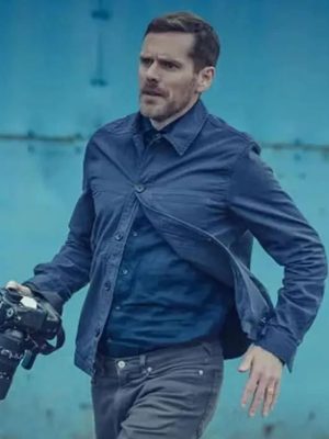 Betrayal 2026 Shaun Evans Blue Cotton Jacket