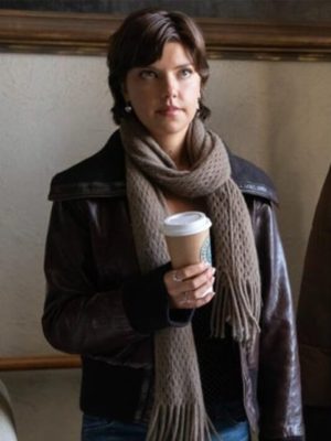 Catherine Missal Tell Me Lies S02 Brown Leather Jacket