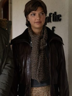 Catherine Missal Tell Me Lies S02 Brown Leather Jacket