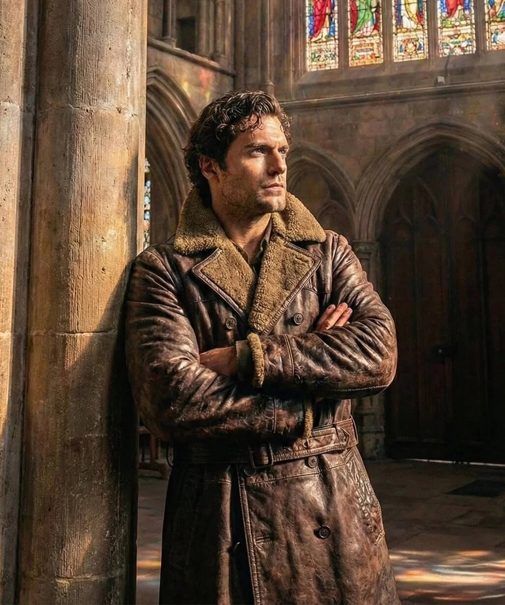Henry Cavill Highlander 2026 Brown Leather Coat