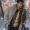 Reckless 2026 Scott Adkins Grey Puffer Coat