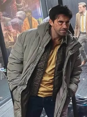 Reckless 2026 Scott Adkins Grey Puffer Coat
