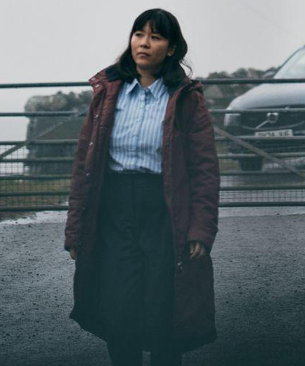 Under Salt Marsh 2026 Jess Deng Maroon Coat