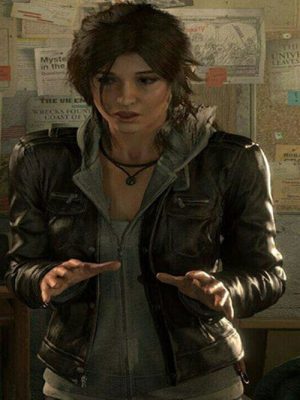 Alicia Vikander Tomb Raider Black Leather Jacket