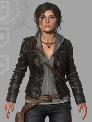 Alicia Vikander Tomb Raider Black Leather Jacket