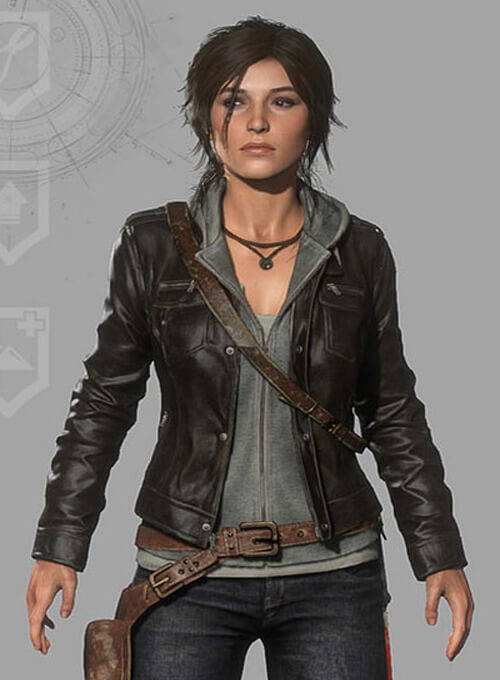 Alicia Vikander Tomb Raider Black Leather Jacket
