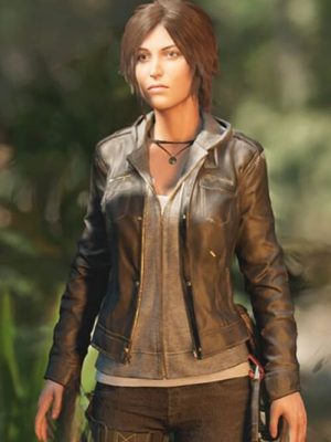 Alicia Vikander Tomb Raider Black Leather Jacket