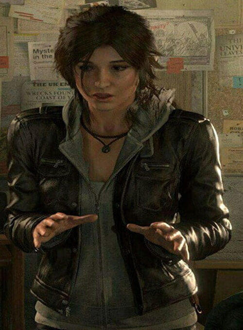 Alicia Vikander Tomb Raider Black Leather Jacket
