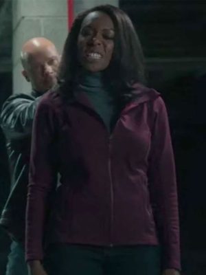 Amanda Warren The Night Agent S02 Maroon Fleece Jacket
