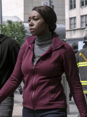 Amanda Warren The Night Agent S02 Maroon Fleece Jacket