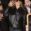 Bella Hadid Milan Fashion Week 2026 Leather Jacket
