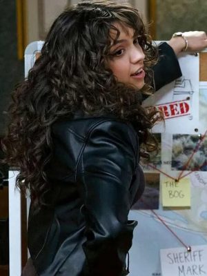 Elaine Denton Best Medicine 2026 Black Leather Jacket