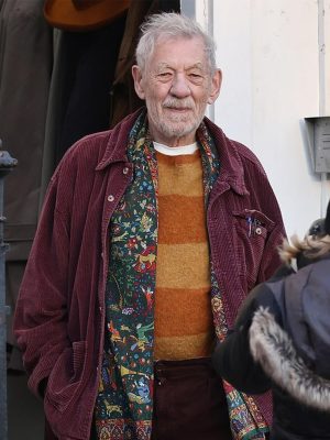 Ian McKellen The Christophers 2026 Red Corduroy Jacket
