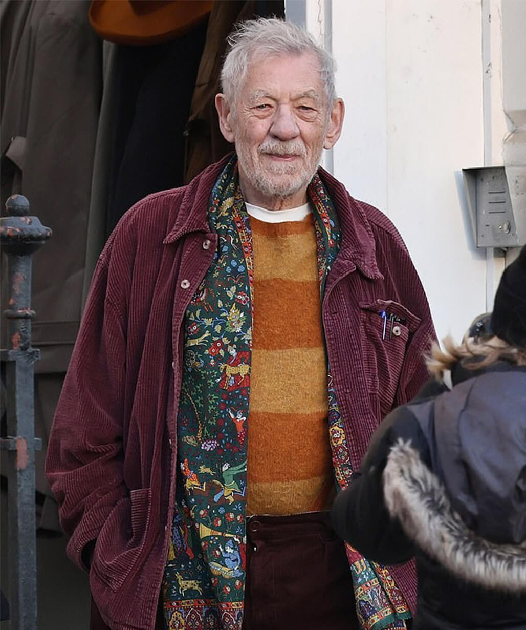 Ian McKellen The Christophers 2026 Red Corduroy Jacket