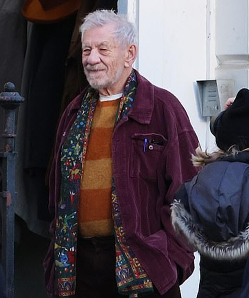 Ian McKellen The Christophers 2026 Red Corduroy Jacket