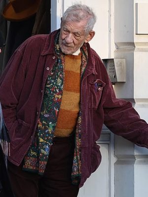 Ian McKellen The Christophers 2026 Red Corduroy Jacket