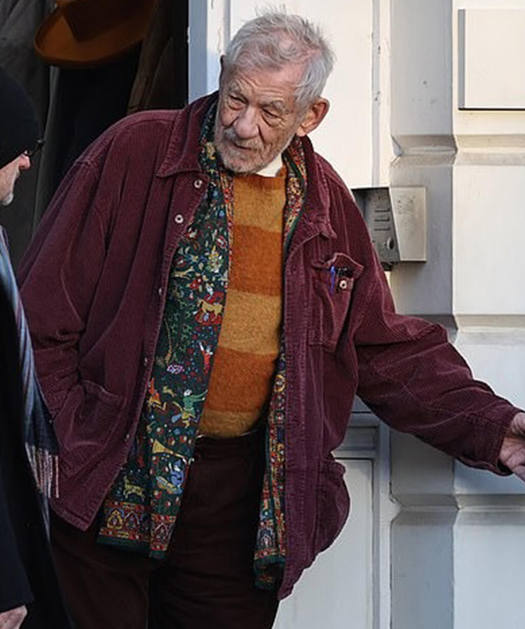 Ian McKellen The Christophers 2026 Red Corduroy Jacket