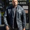 Kanye West Black Satin Bomber Jacket
