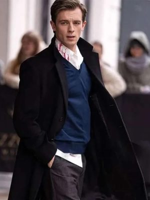 Milan Fashion Week 2026 Jannis Niewöhner Black Wool Coat