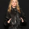 PFW 2026 Diane Kruger Black Leather Jacket