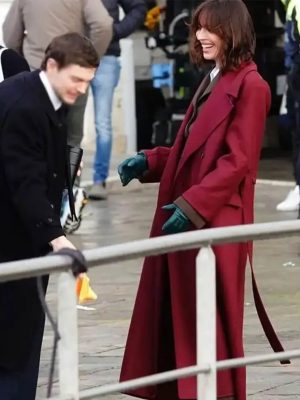 Rebecca Hall The Beauty 2026 Maroon Trench Coat