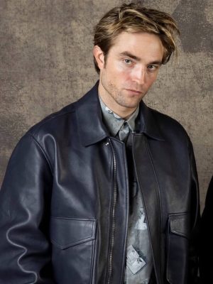 Robert Pattinson Classic Black Leather Jacket