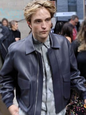 Robert Pattinson Classic Black Leather Jacket