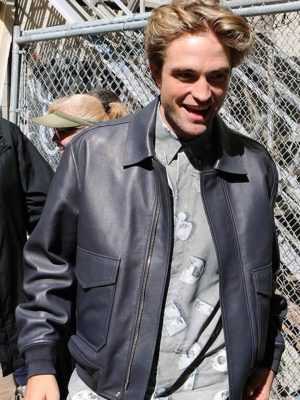 Robert Pattinson Classic Black Leather Jacket