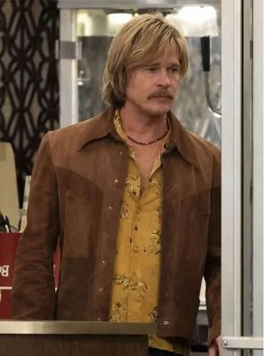 The Adventures of Cliff Booth 2026 Brad Pitt Suede Jacket