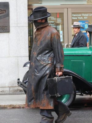 The Bride! 2026 Christian Bale Black Leather Coat