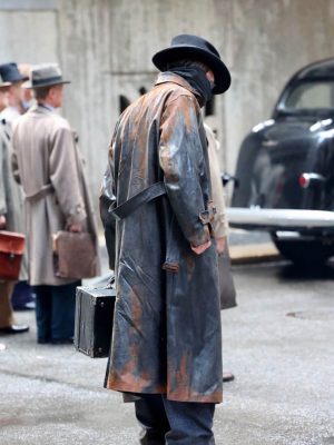 The Bride! 2026 Christian Bale Black Leather Coat