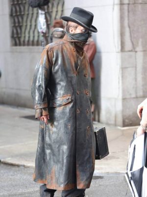 The Bride! 2026 Christian Bale Black Leather Coat