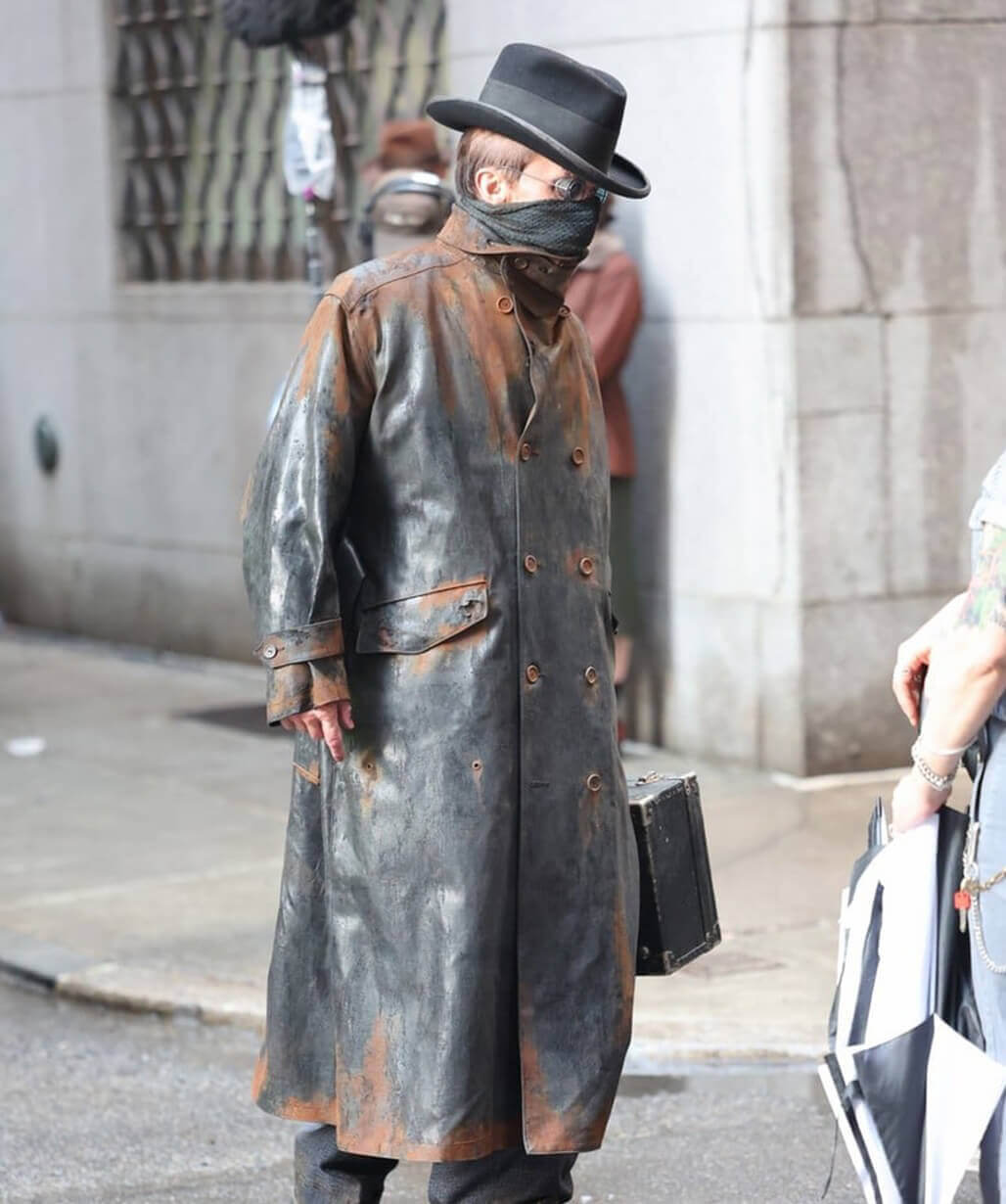 The Bride! 2026 Christian Bale Black Leather Coat