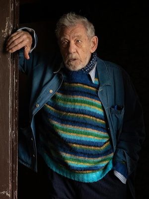 The Christophers 2026 Ian McKellen Blue Cotton Jacket