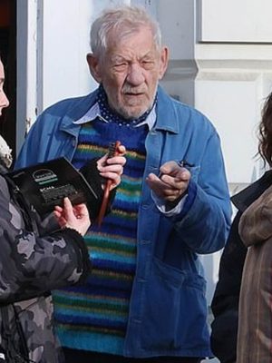 The Christophers 2026 Ian McKellen Blue Cotton Jacket