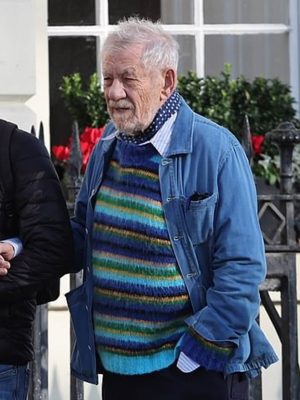 The Christophers 2026 Ian McKellen Blue Cotton Jacket