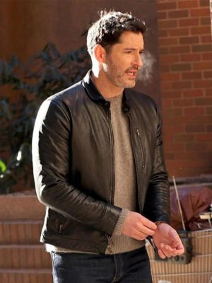 Tom Ellis CIA 2026 Hart Hoxton Leather Jacket