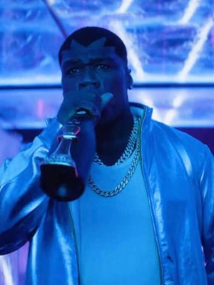 50 Cent Street Figther 2026 Silver Leather Jacket
