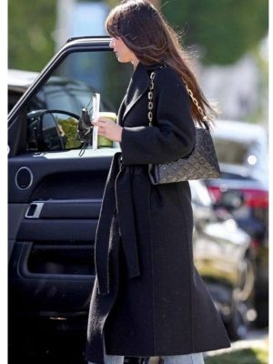 Camila Morrone Black Wool Coat