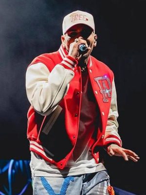 Chris Brown Classic Red Varsity Jacket