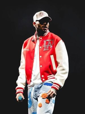 Chris Brown Classic Red Varsity Jacket