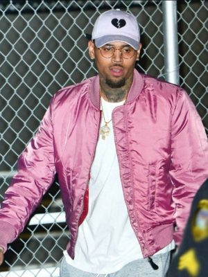 Chris Brown Pink Bomber Jacket